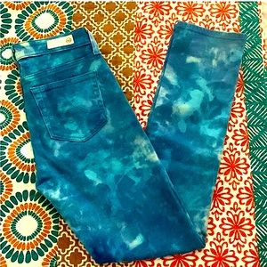 AG Mari jeans: NWT size: 25 Mid-rise, color: abstract tie dye night  rain,